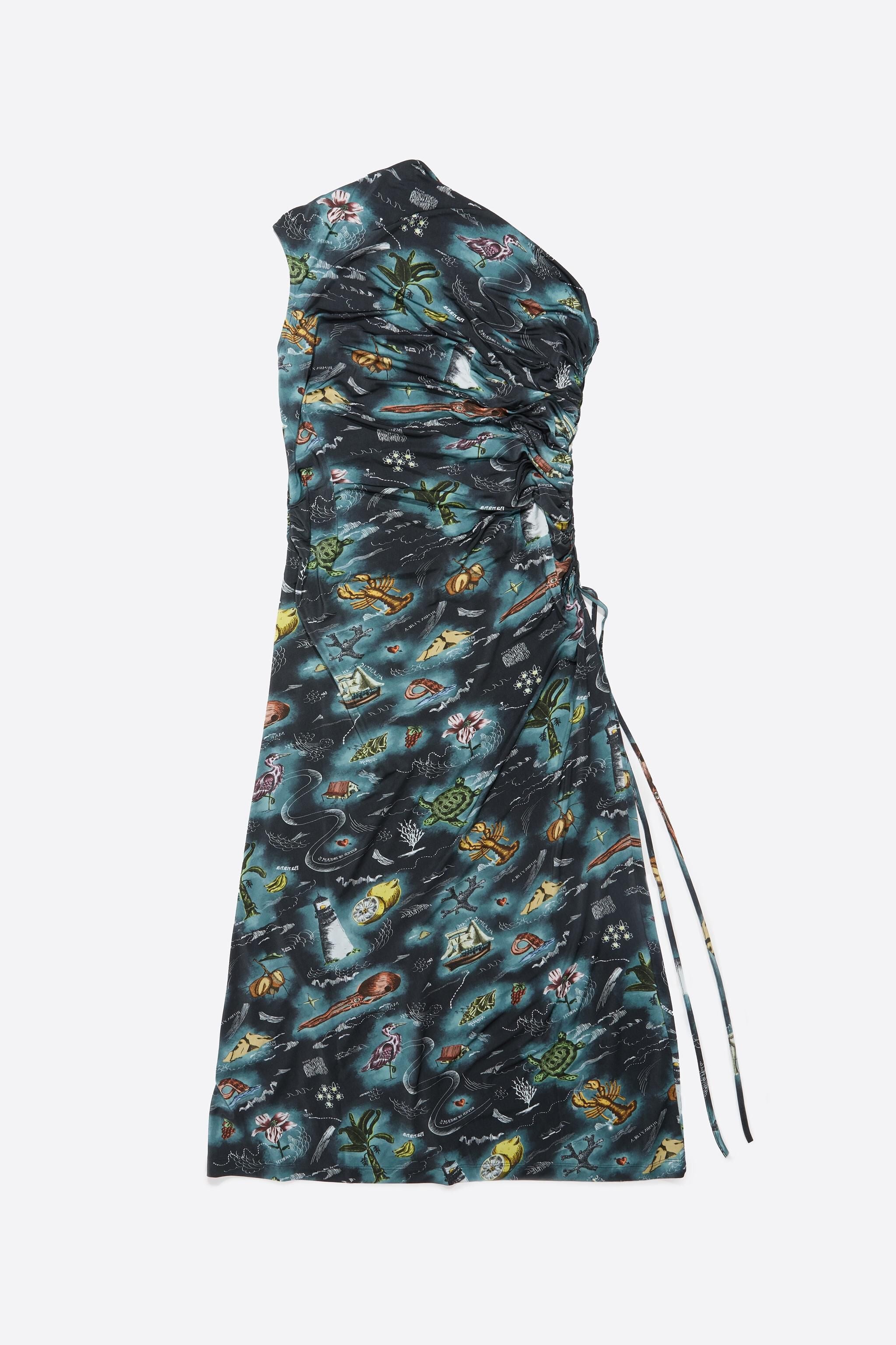 Black fitted Maps ruched dress