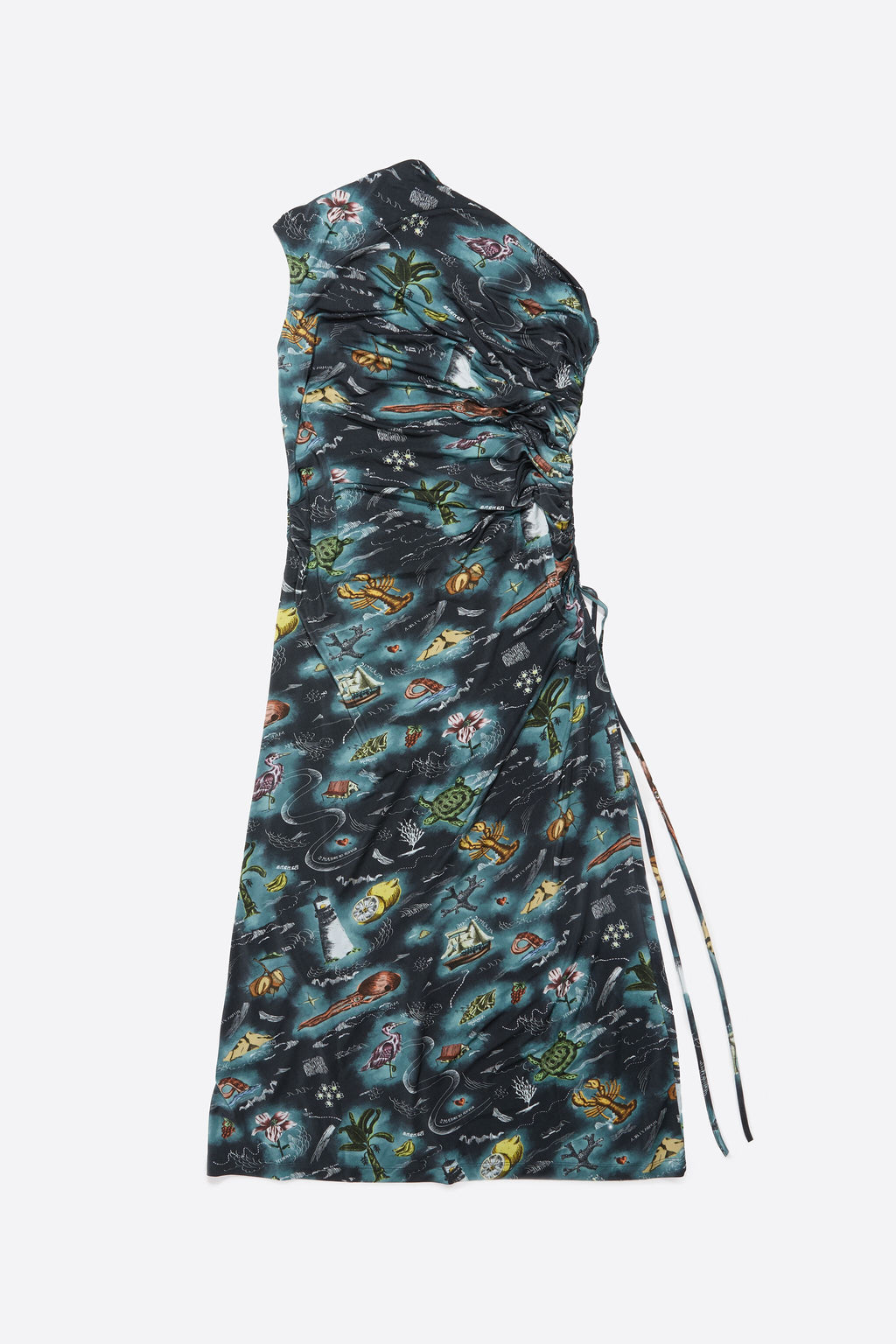 Black fitted Maps ruched dress