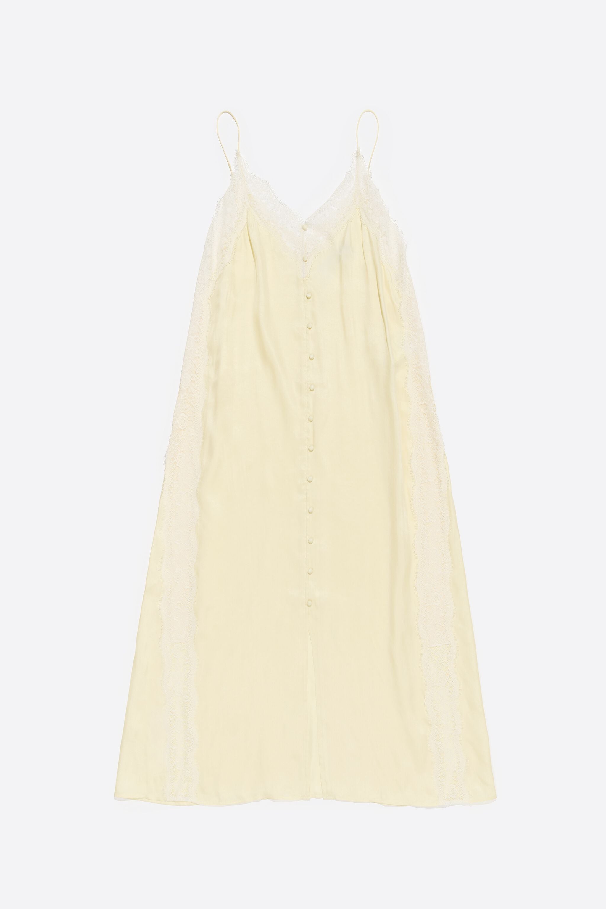Light yellow lace strappy dress