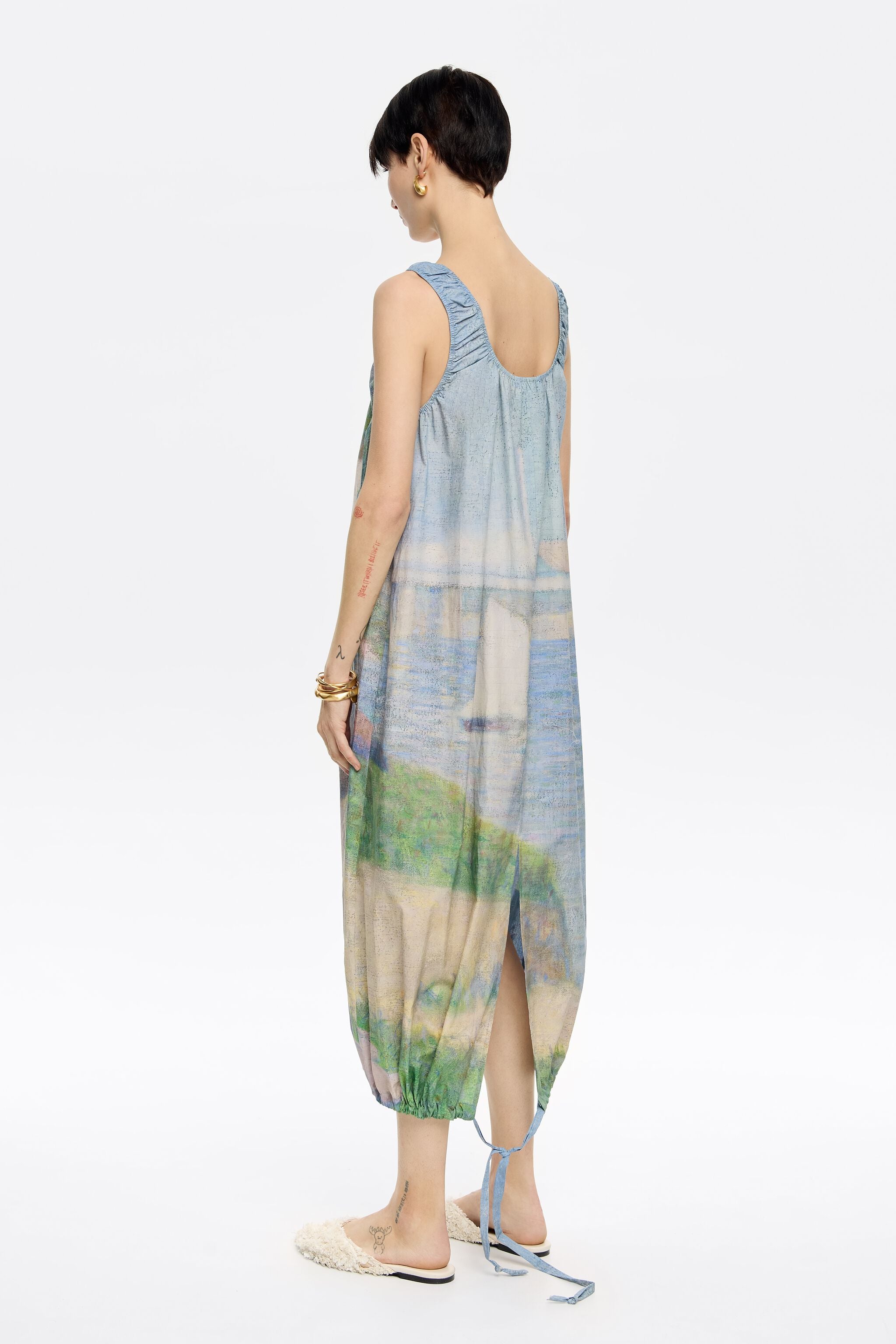 Cotton ruched dress