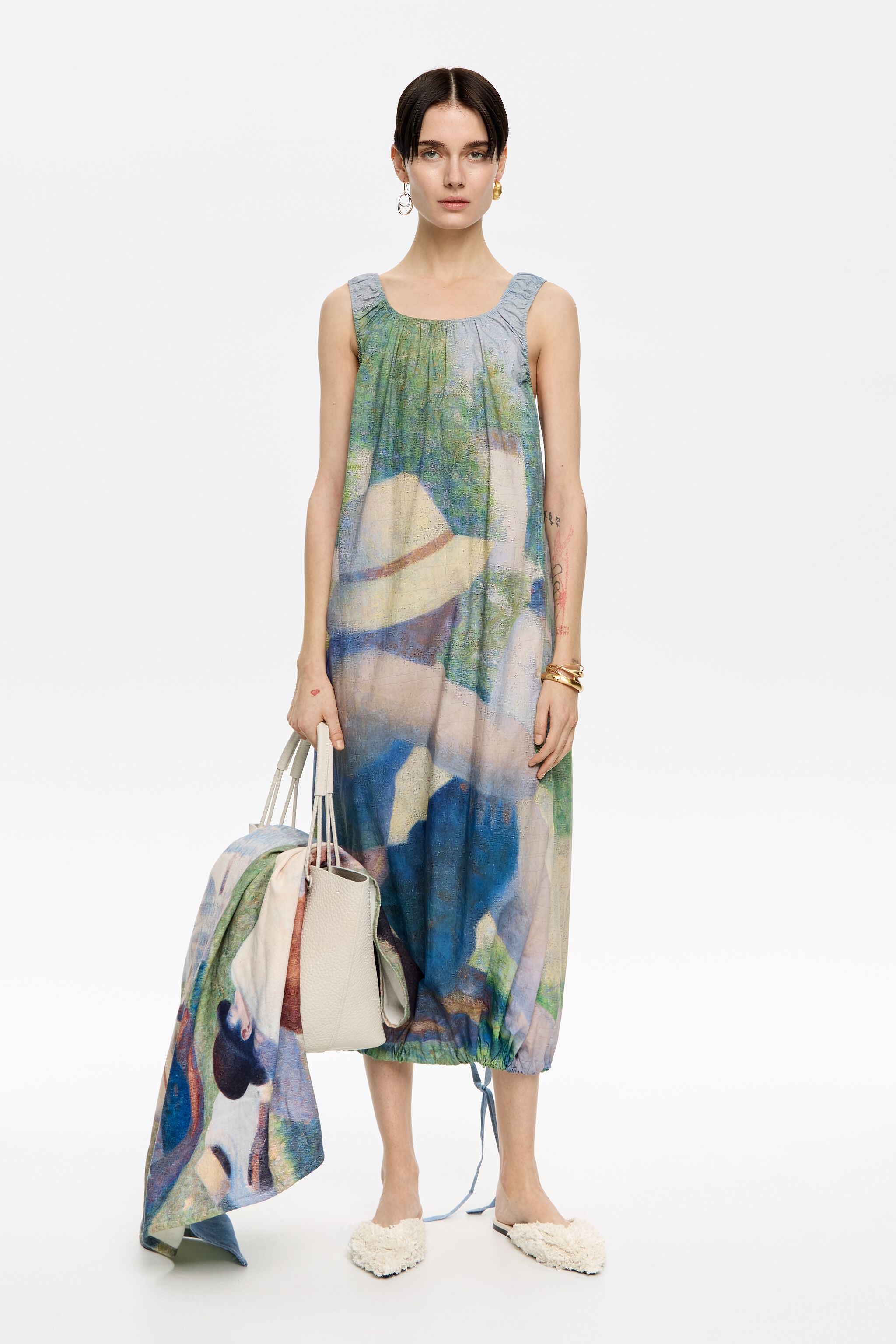 Cotton ruched dress