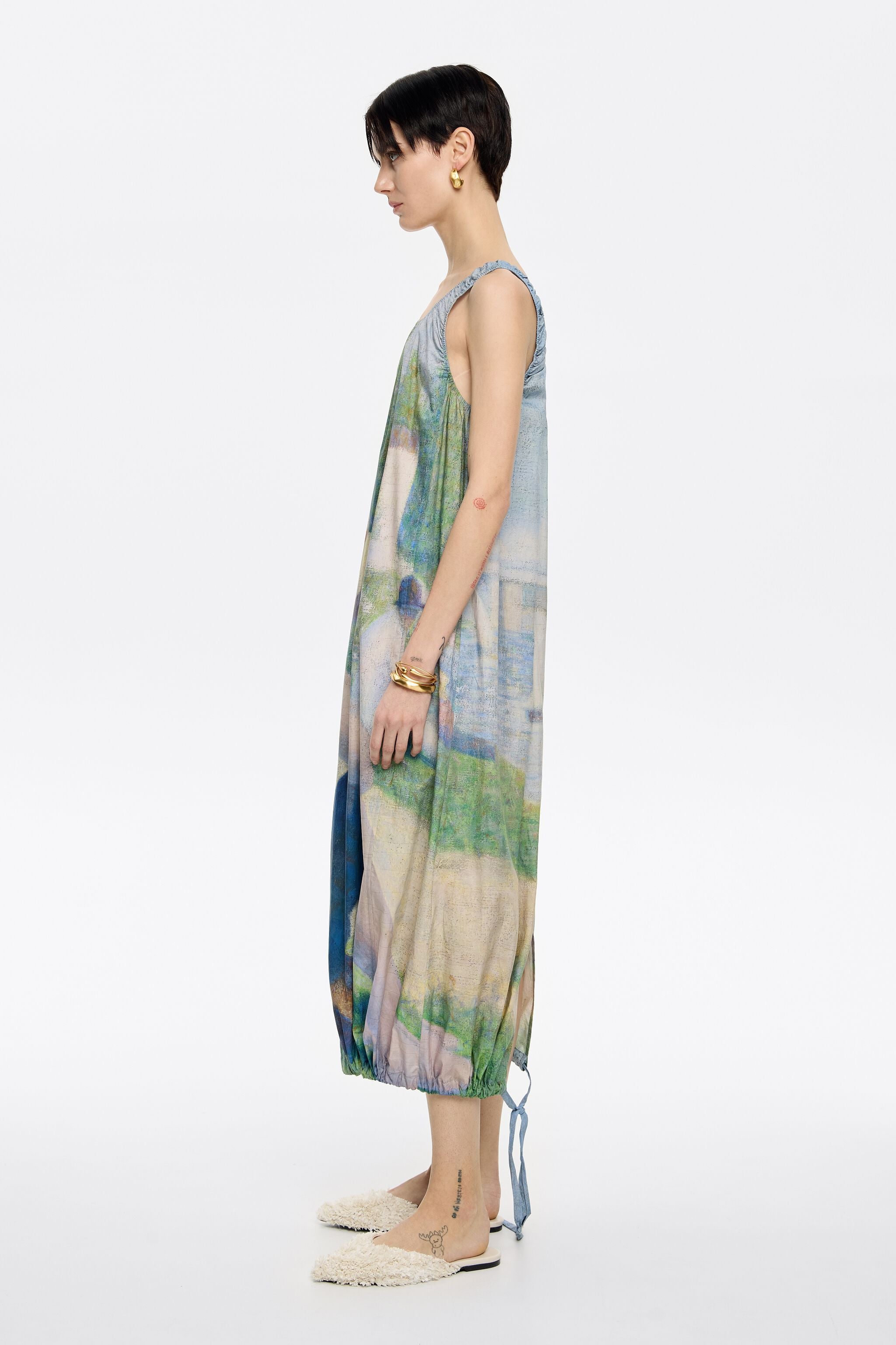 Cotton ruched dress