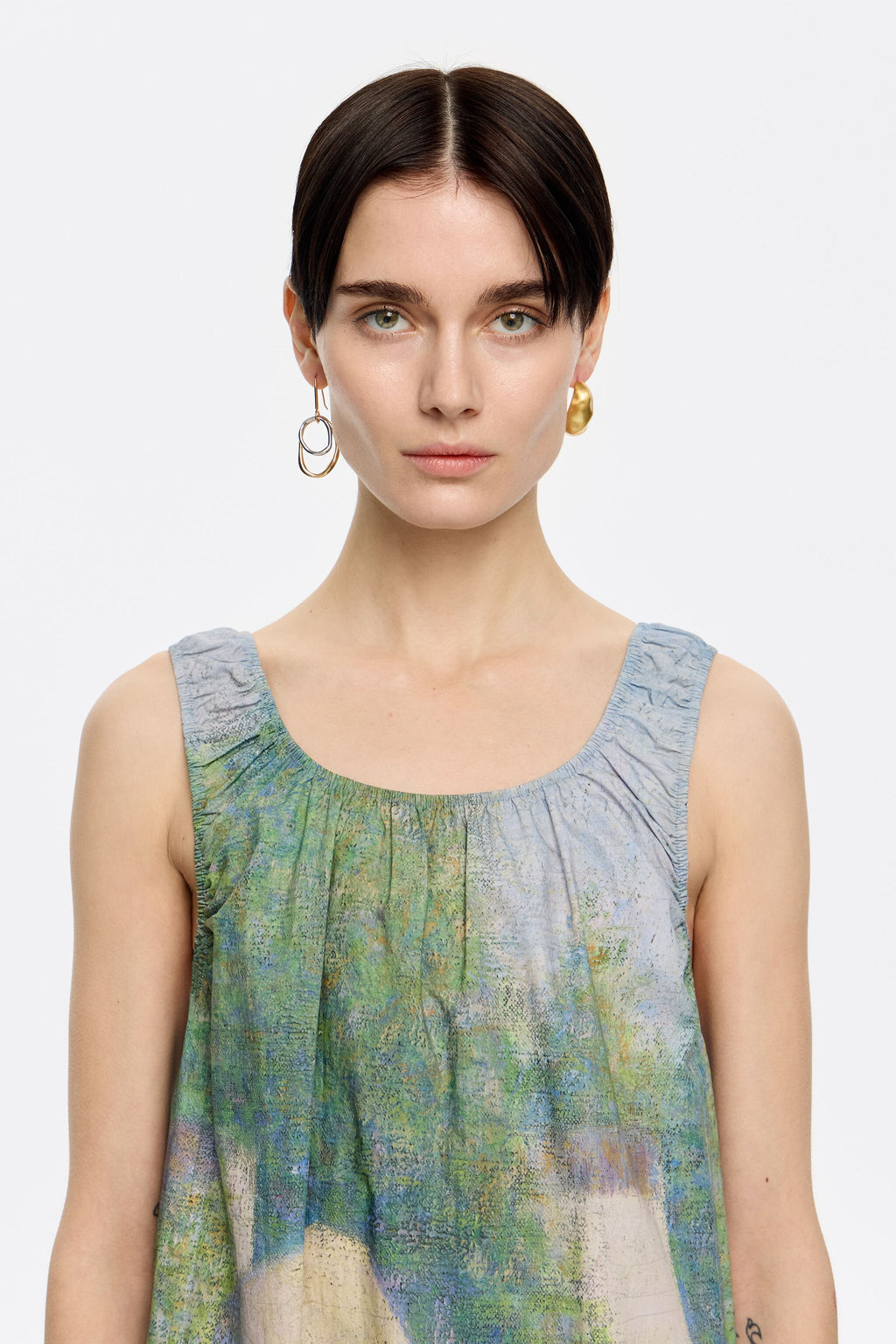 Cotton ruched dress