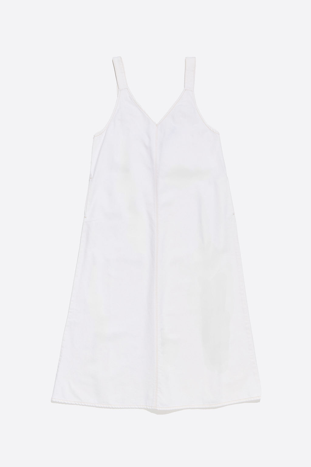 White denim strappy dress