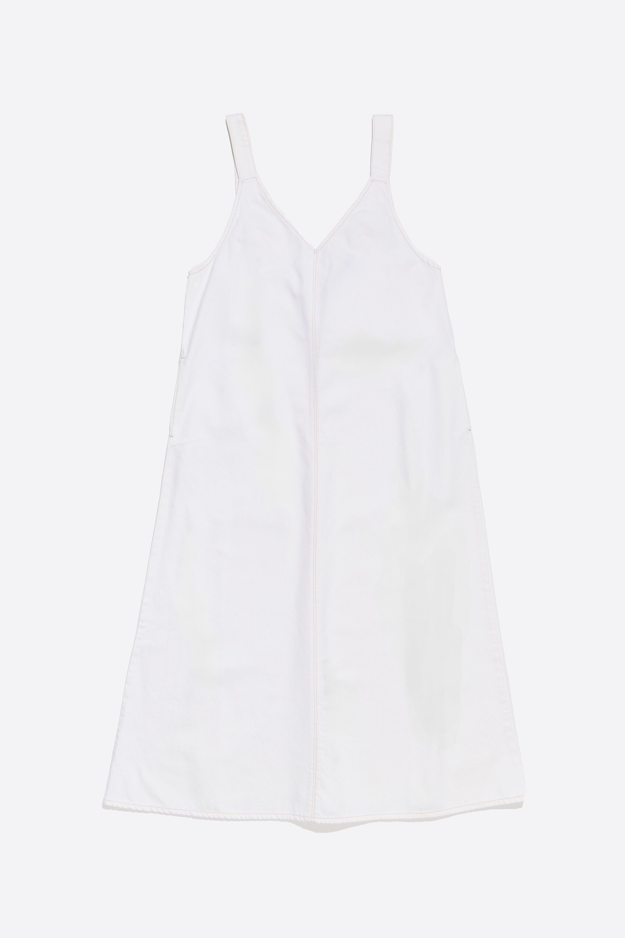 White denim strappy dress