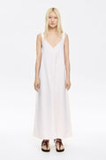 White denim strappy dress