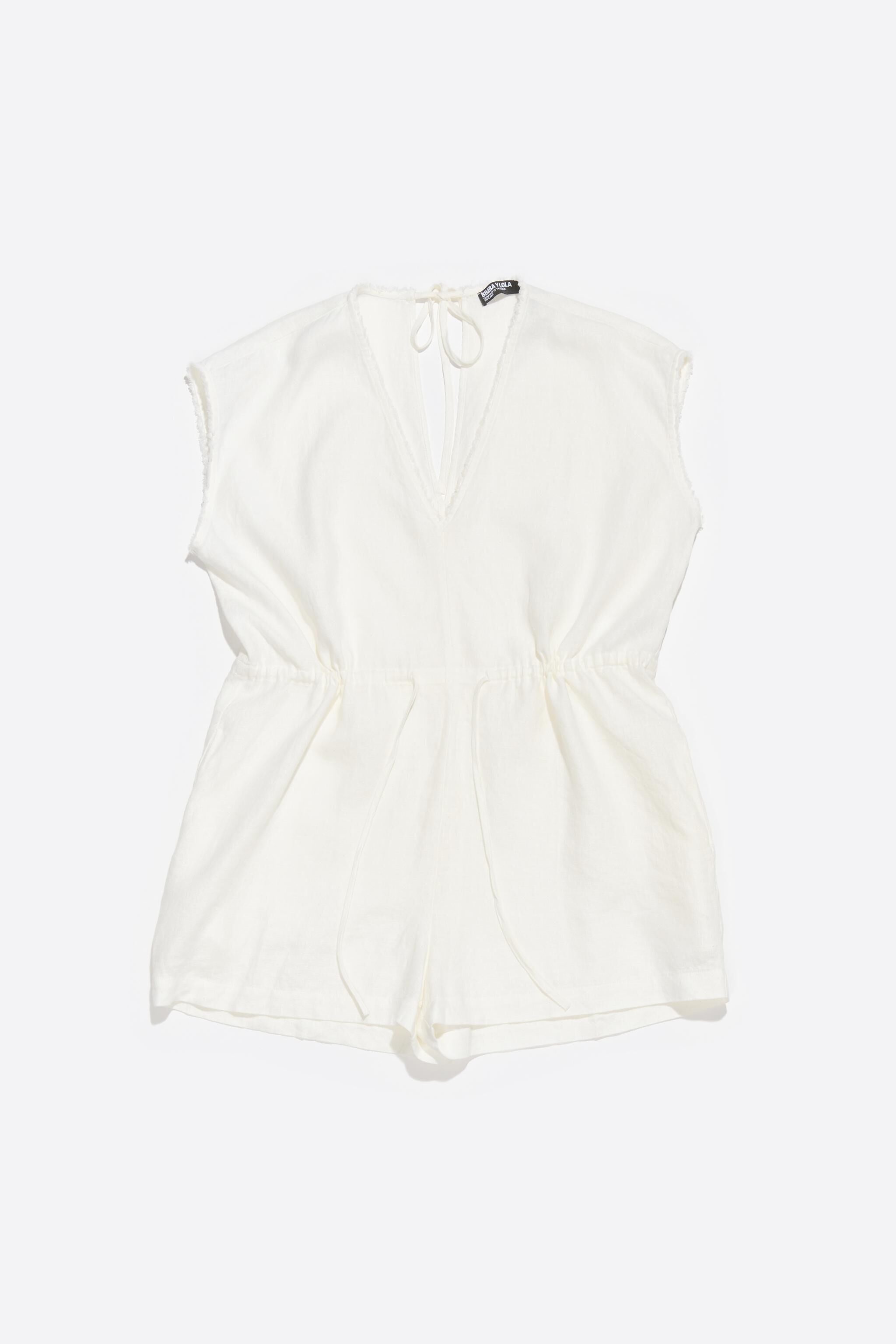 Ivory linen jumpsuit
