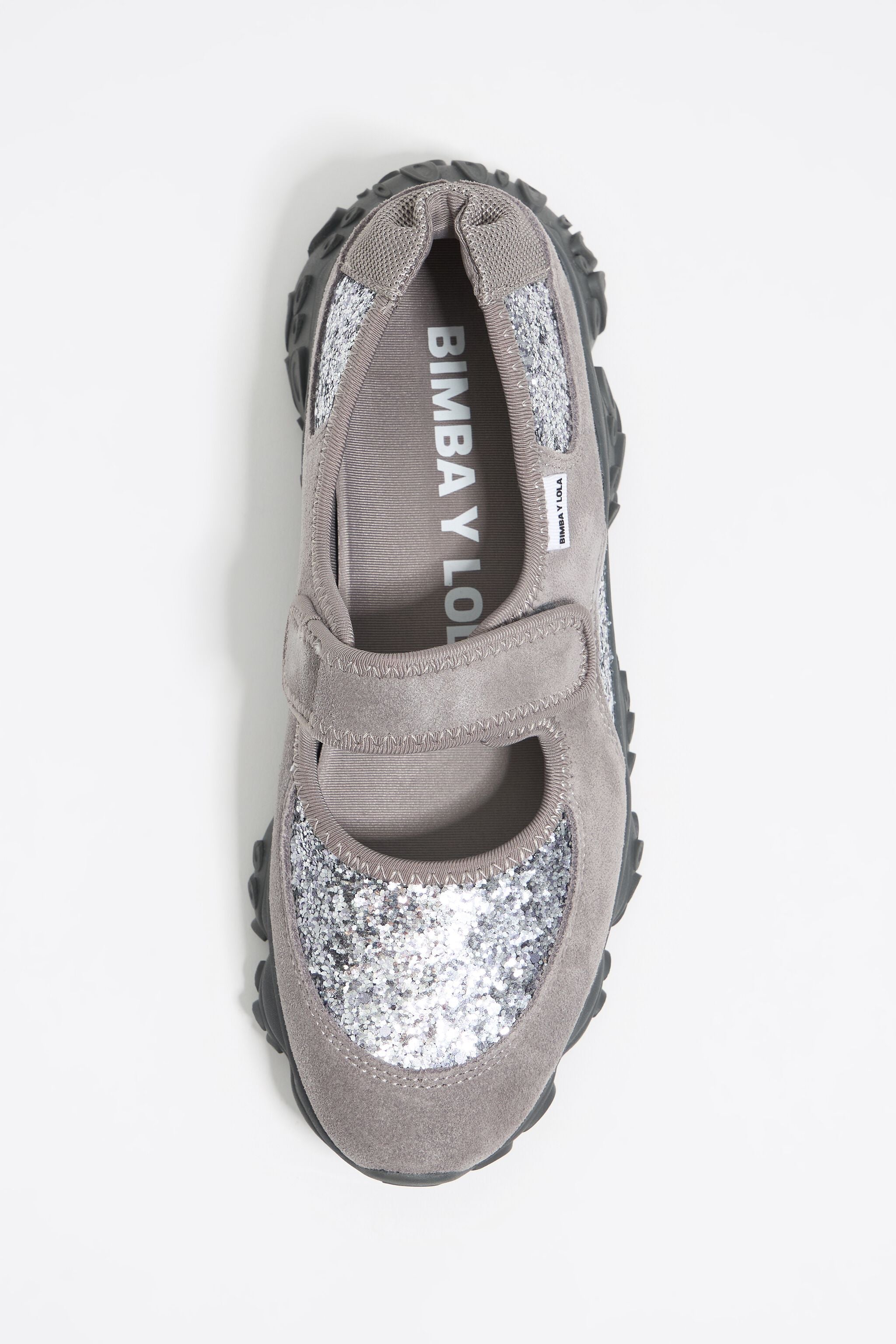 Gray octopus Mary-Jane runner ballerina