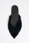 Black raffia slingback ballerina