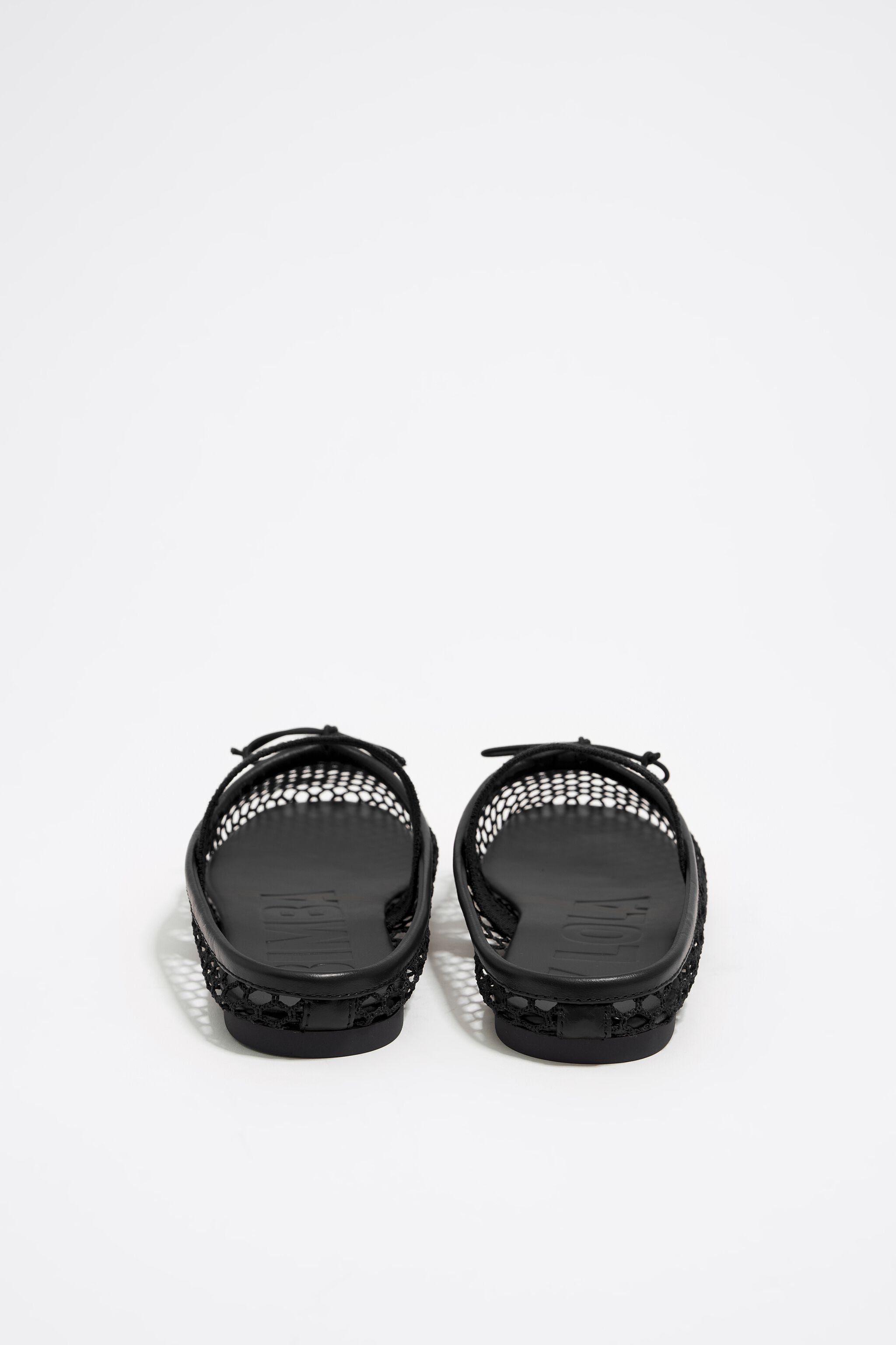 Black mesh slingback ballerina