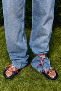 Boat sandal with nautical color ropes