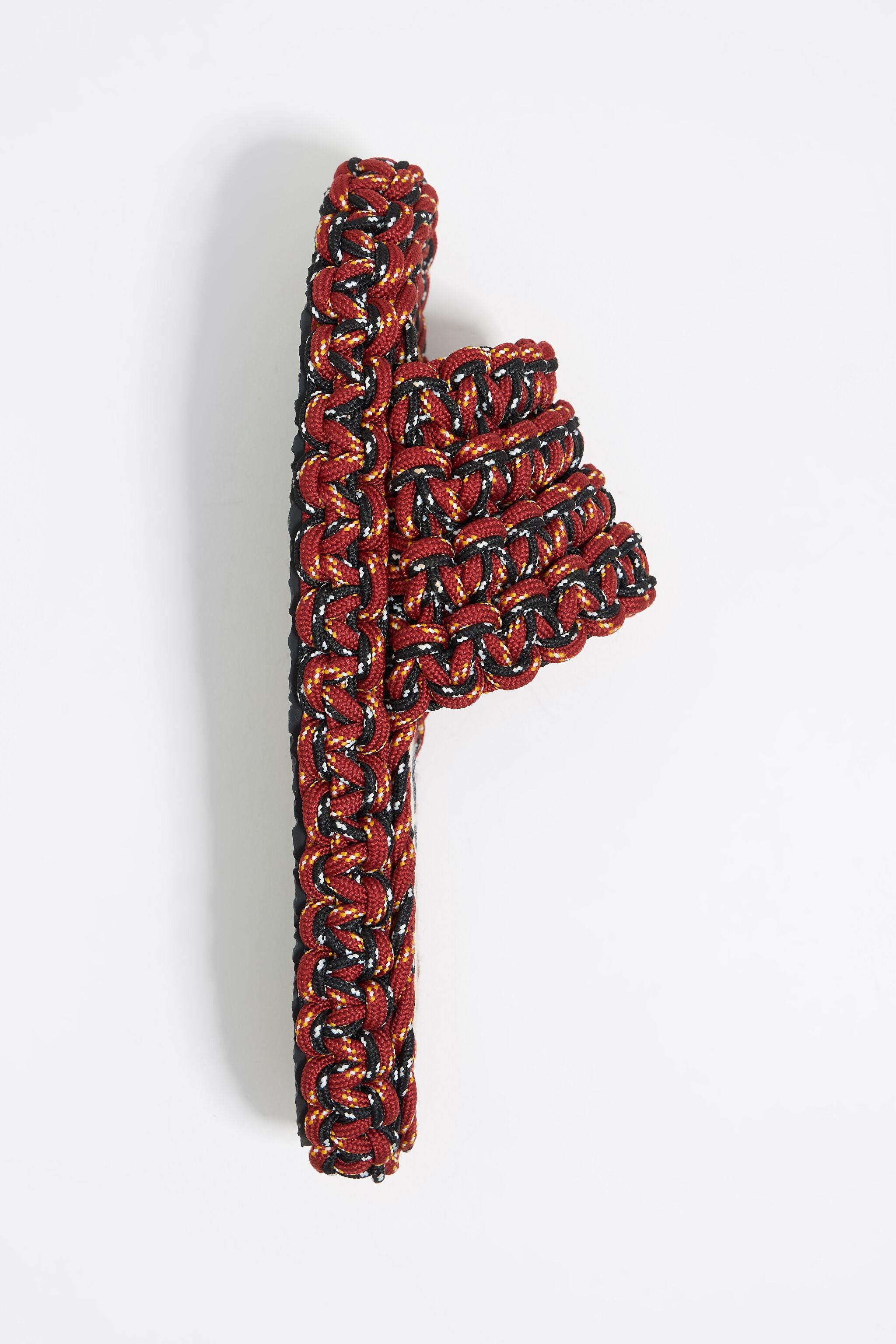 Red plaited rope flat sandal