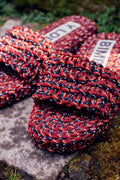 Red plaited rope flat sandal