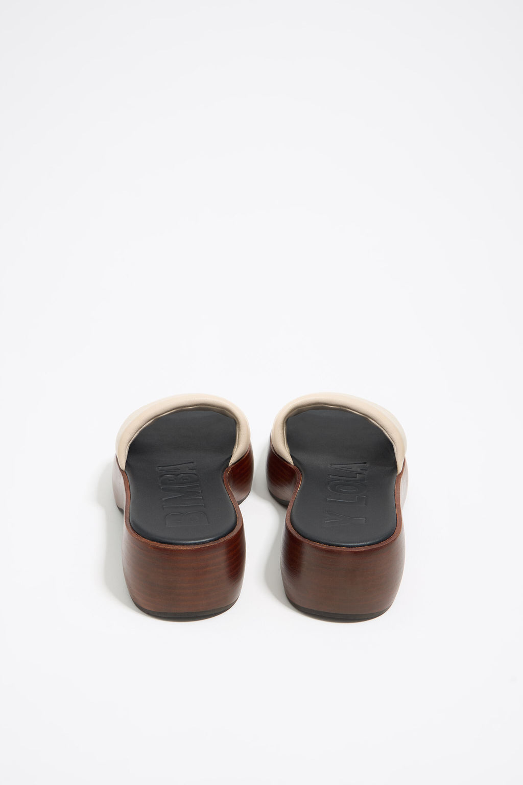 White leather platform sandal