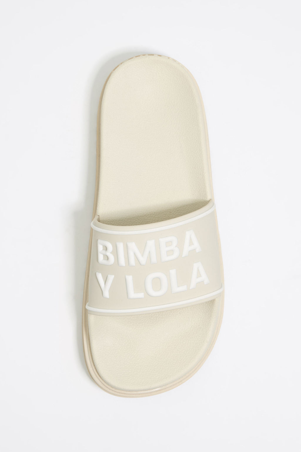 Beige platform slider