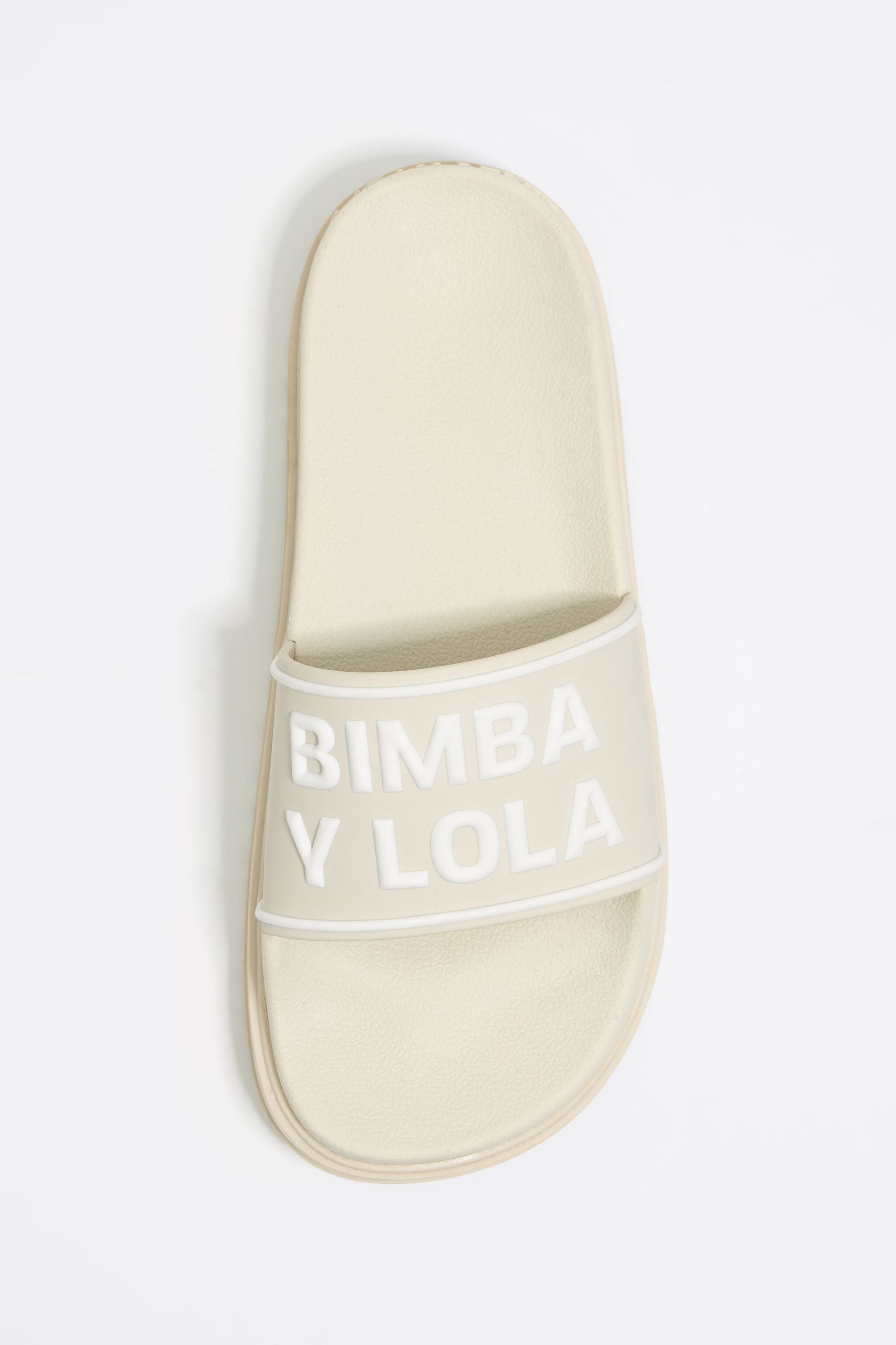 Beige platform slider