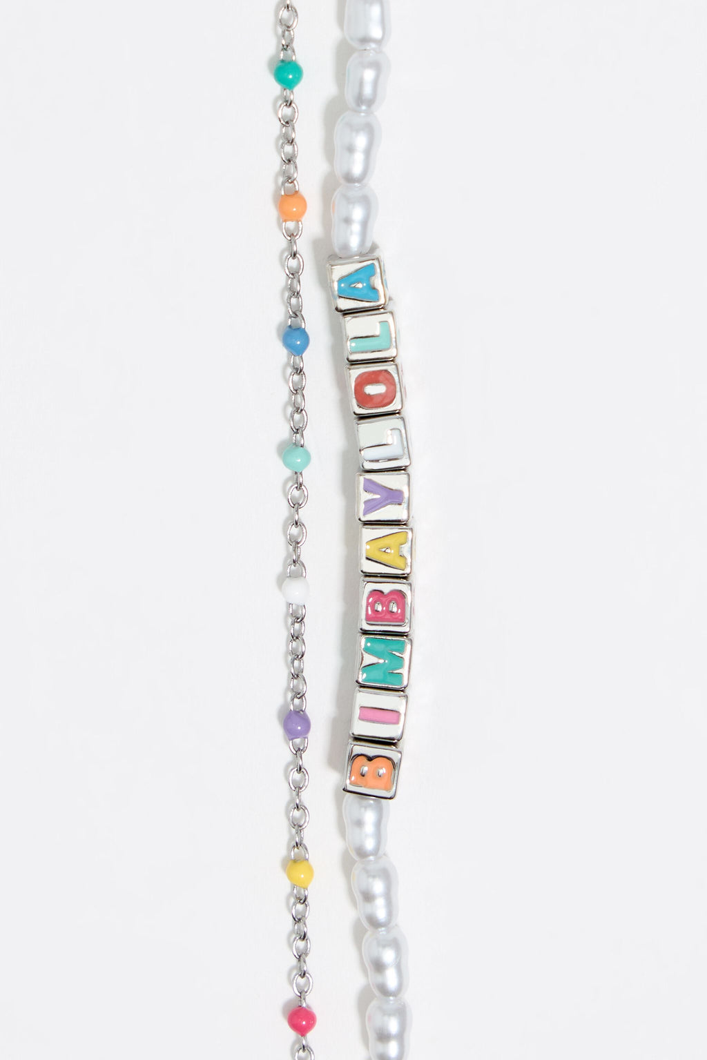 silver double-layer dice logo bracelet