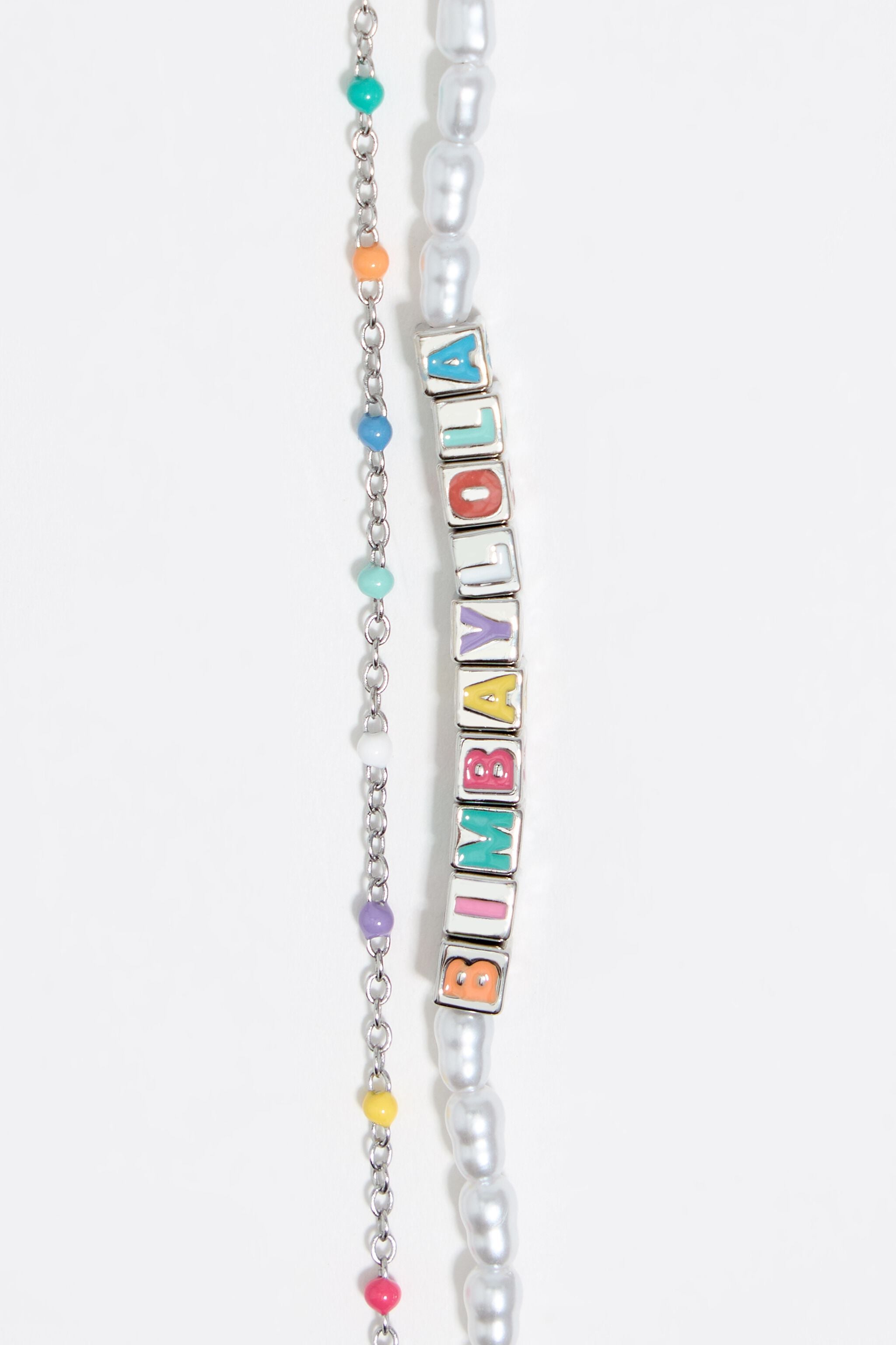 silver double-layer dice logo bracelet
