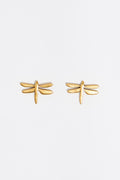 Matte gold-tone dragonfly earrings