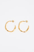 Maxi matte gold uneven hoop earrings