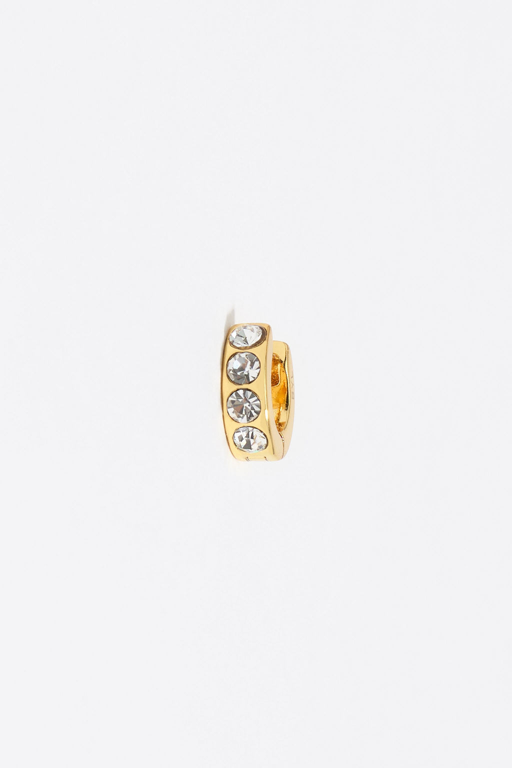 Golden mini hoop crystals earrings