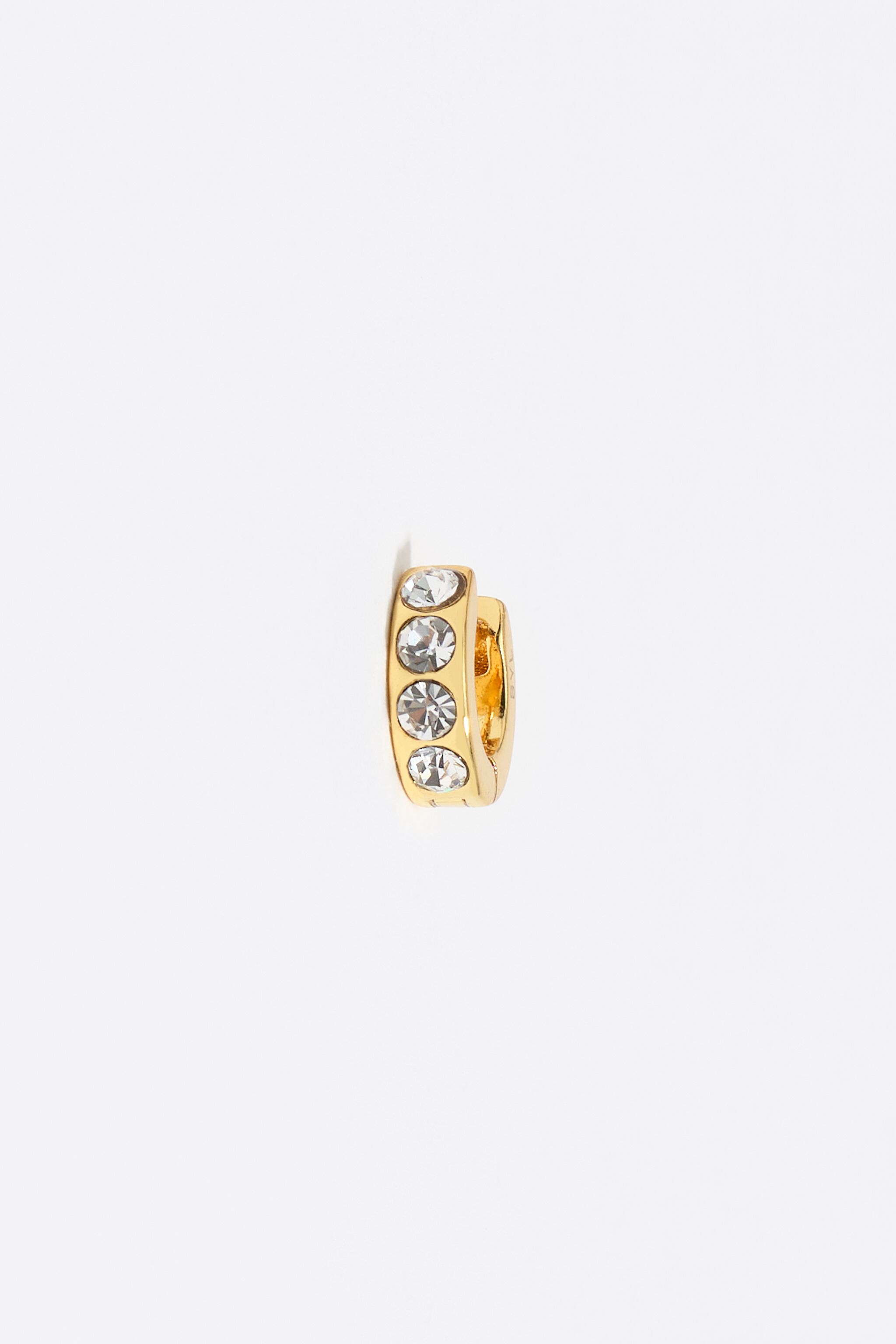 Golden mini hoop crystals earrings