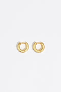 Golden mini hoop crystals earrings