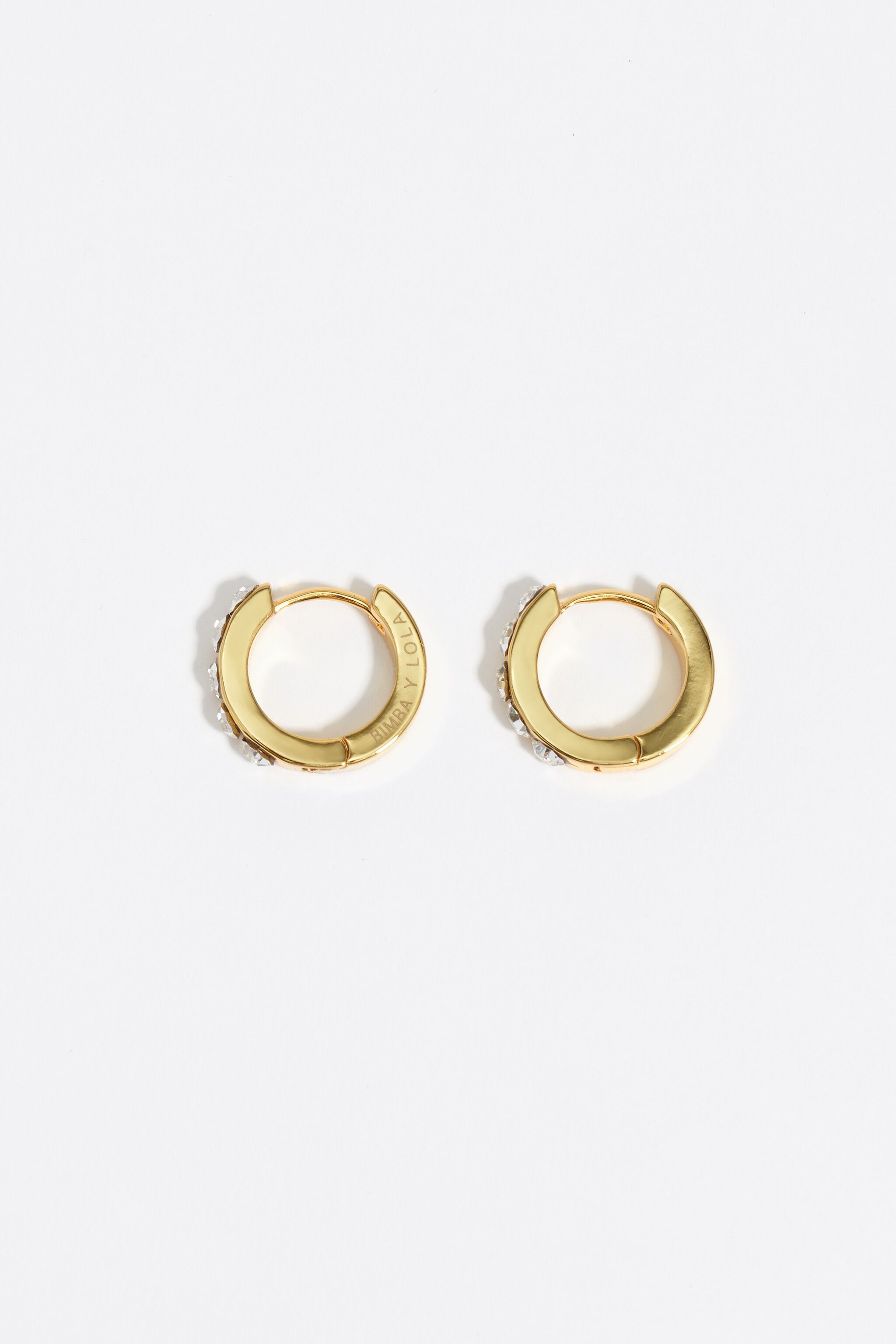 Crystal golden hoop earrings