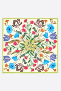 Lime botanical flowers shawl