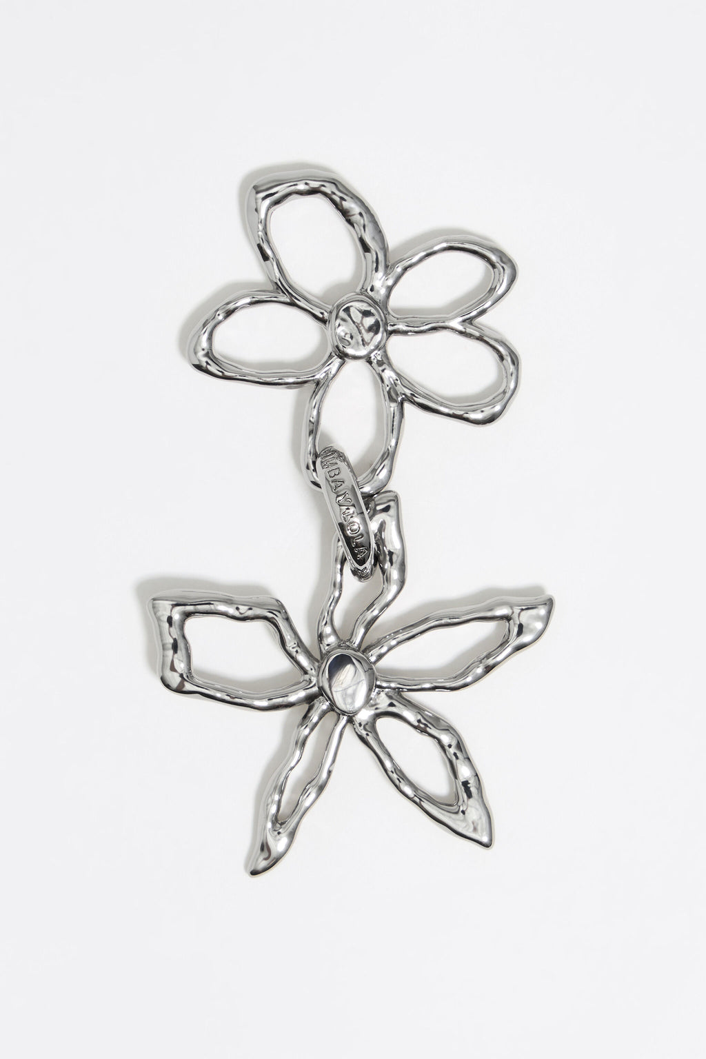 Textured silver flower earrings