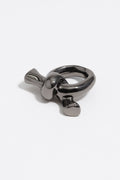 Metallic black knot scarf ring
