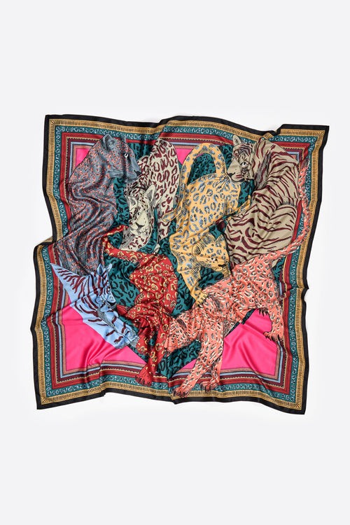 Aquamarine cats heart scarf with borders
