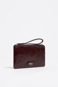 Large chestnut leather coin purse
