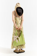 Lime leather maxi Bikini Paper bag