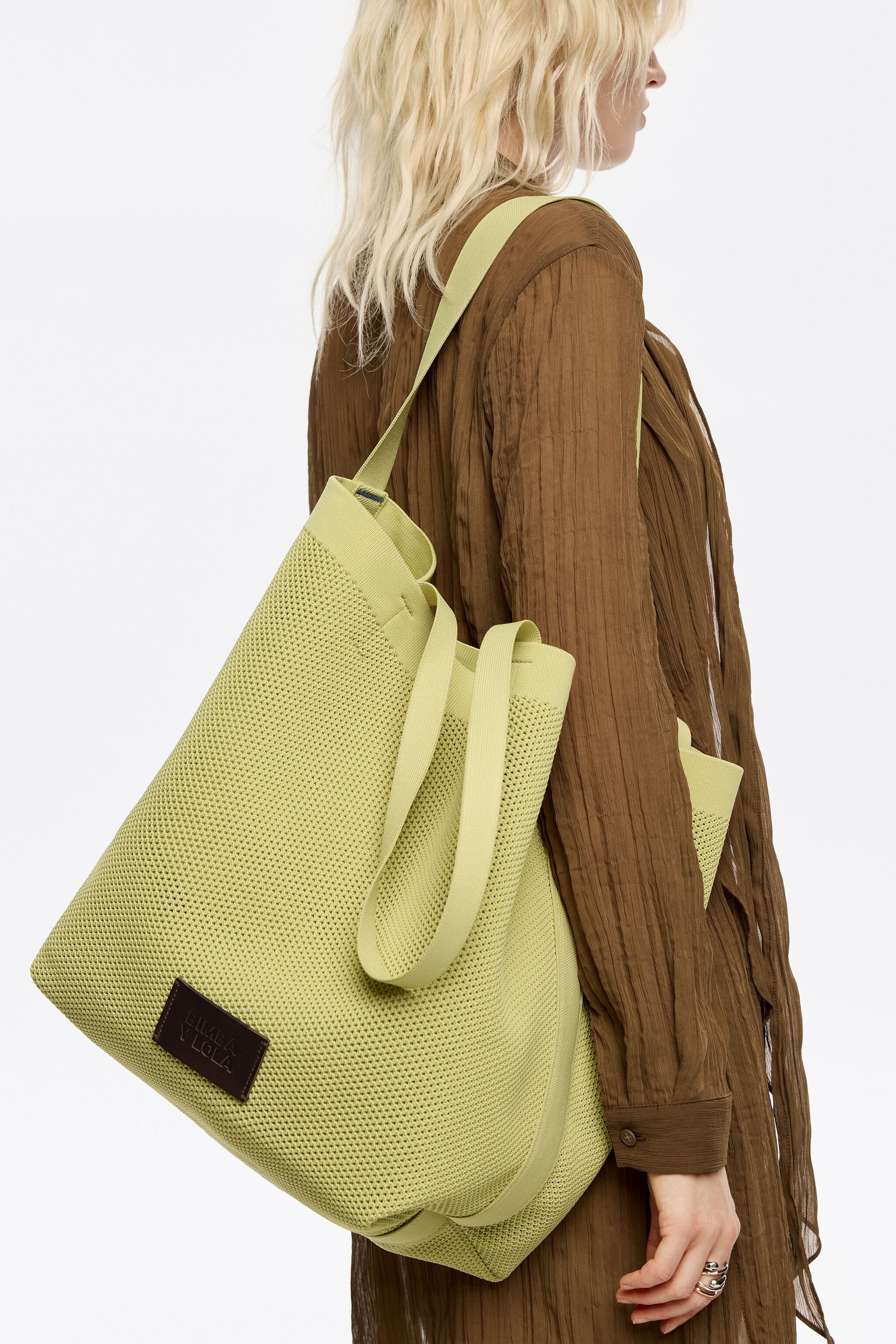 Large kiwi nylon Chihuahua shopper bag