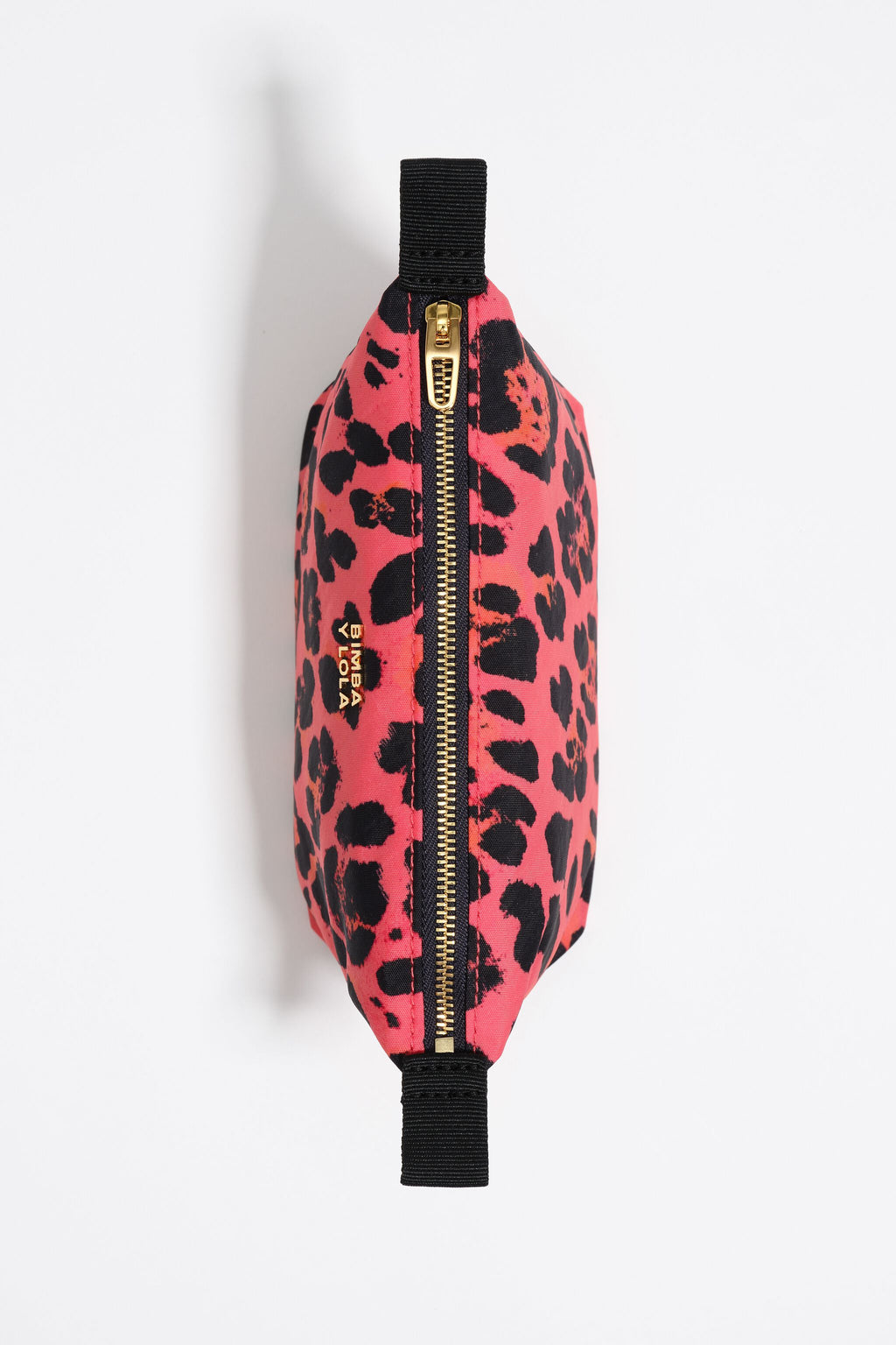 Electric pink Leopard print nylon make-up case