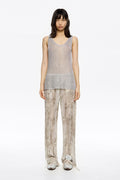 Taupe Snake pleated jogger trousers