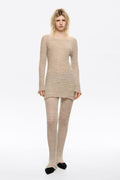Sand lurex leggings