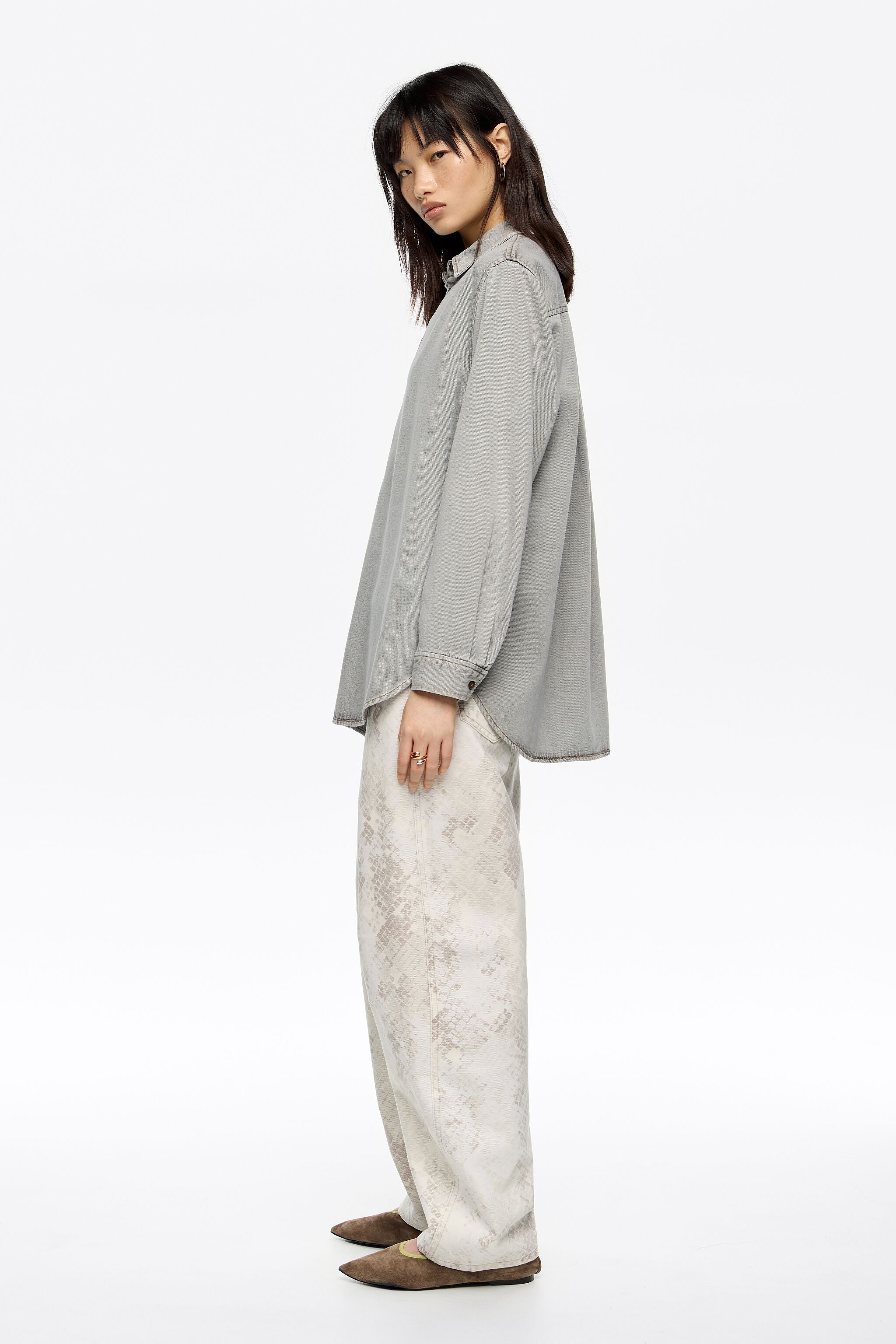 BARREL - Taupe Snake denim jeans