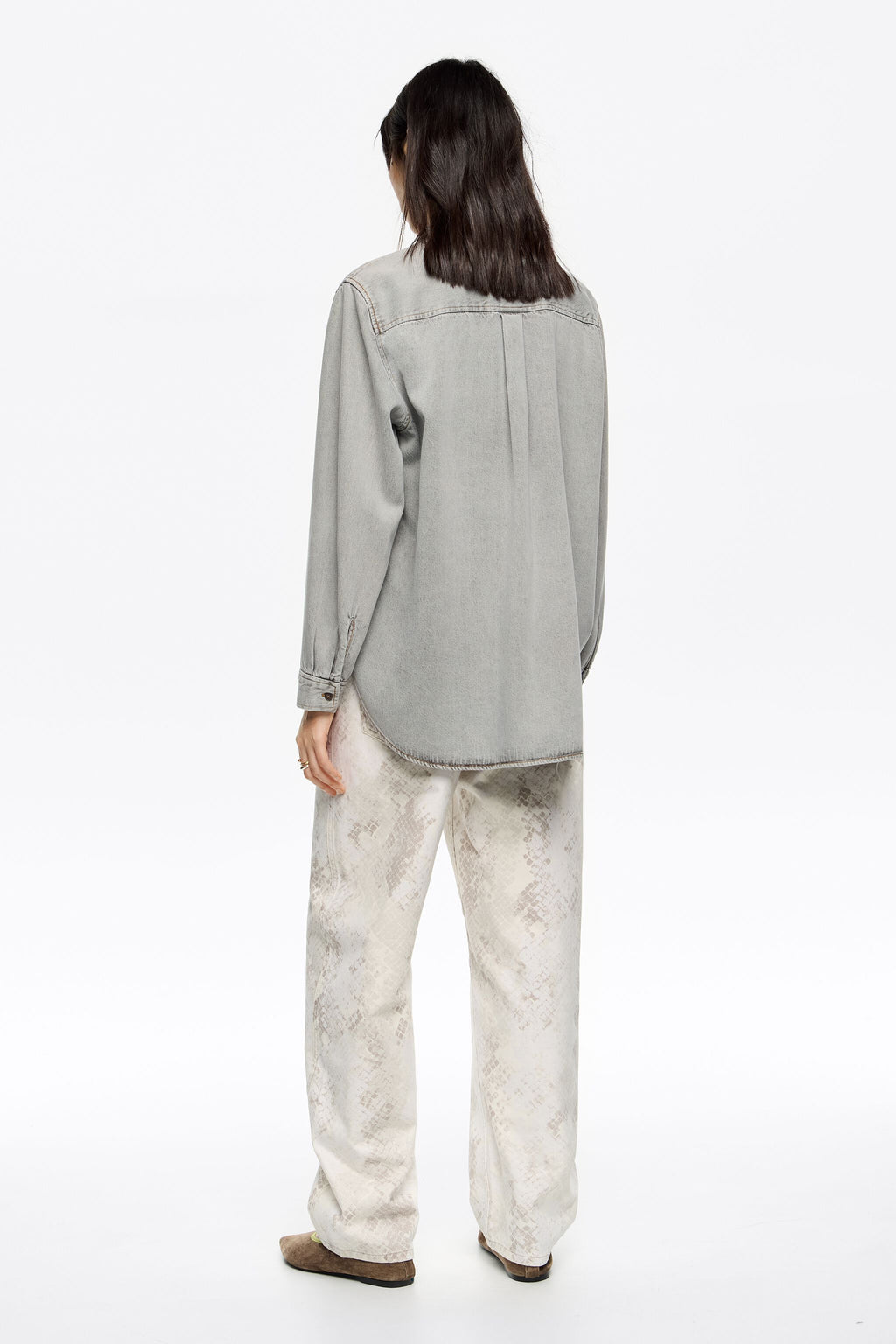 BARREL - Taupe Snake denim jeans