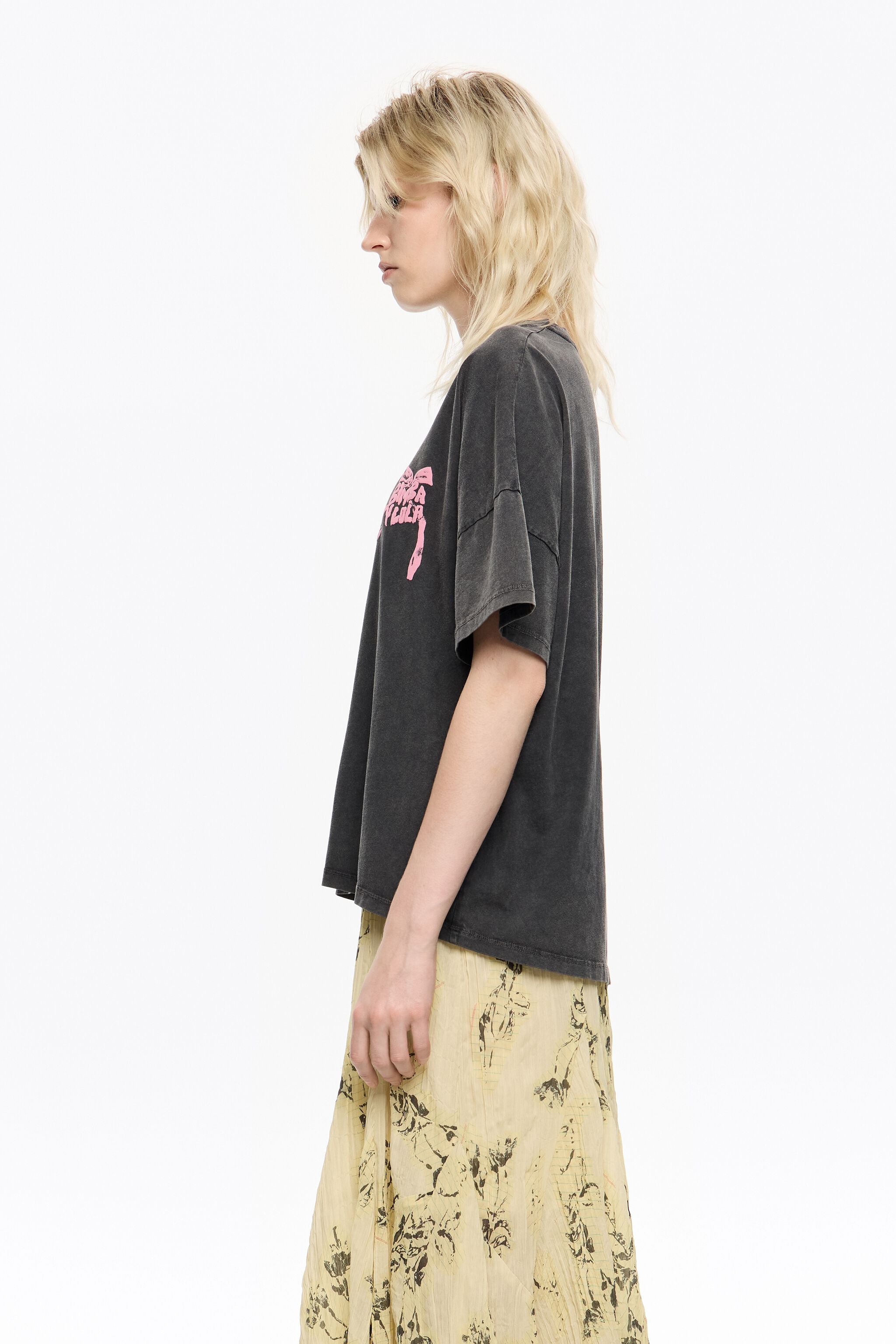 Washed black logo tie T-shirt