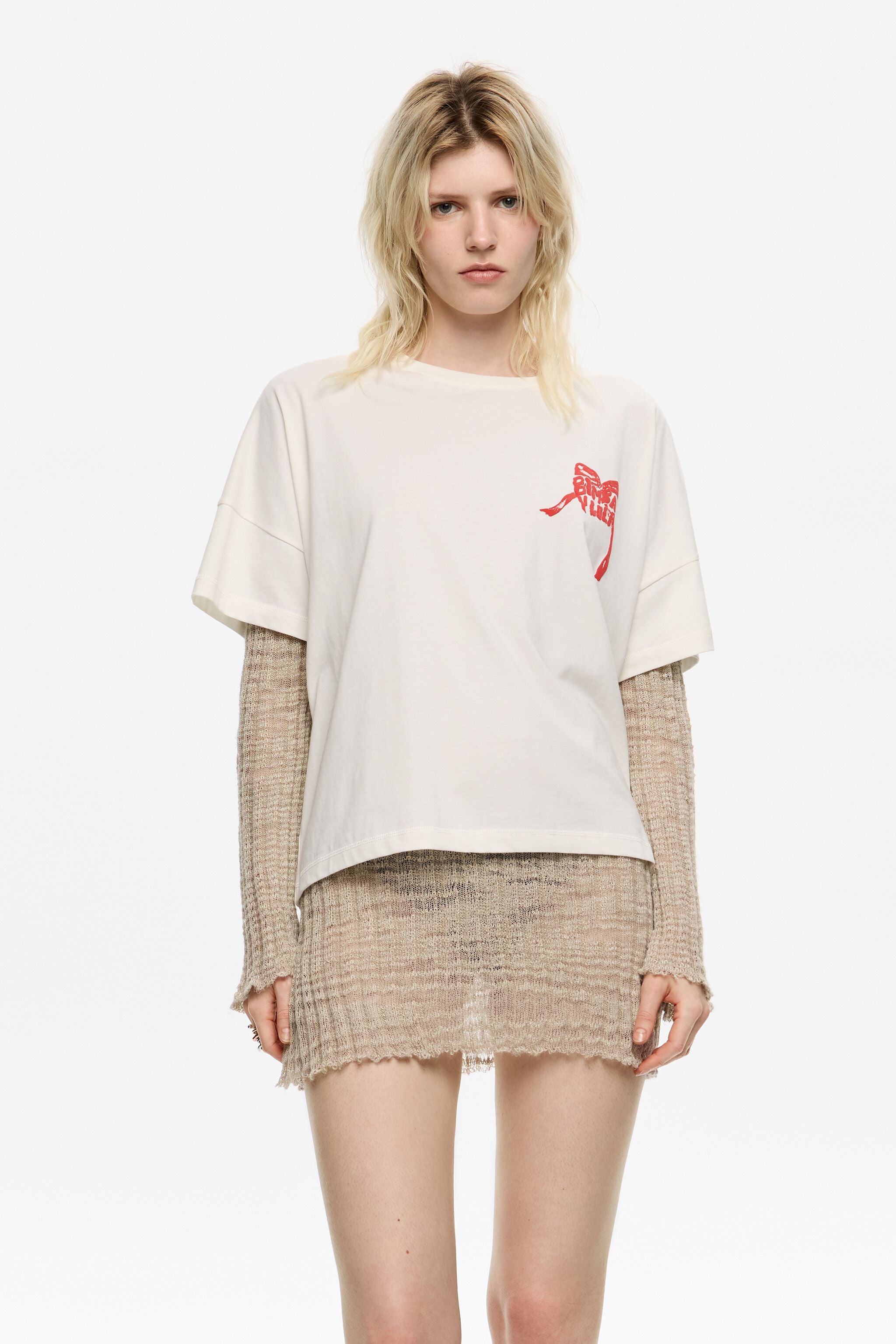 Ivory logo tie T-shirt