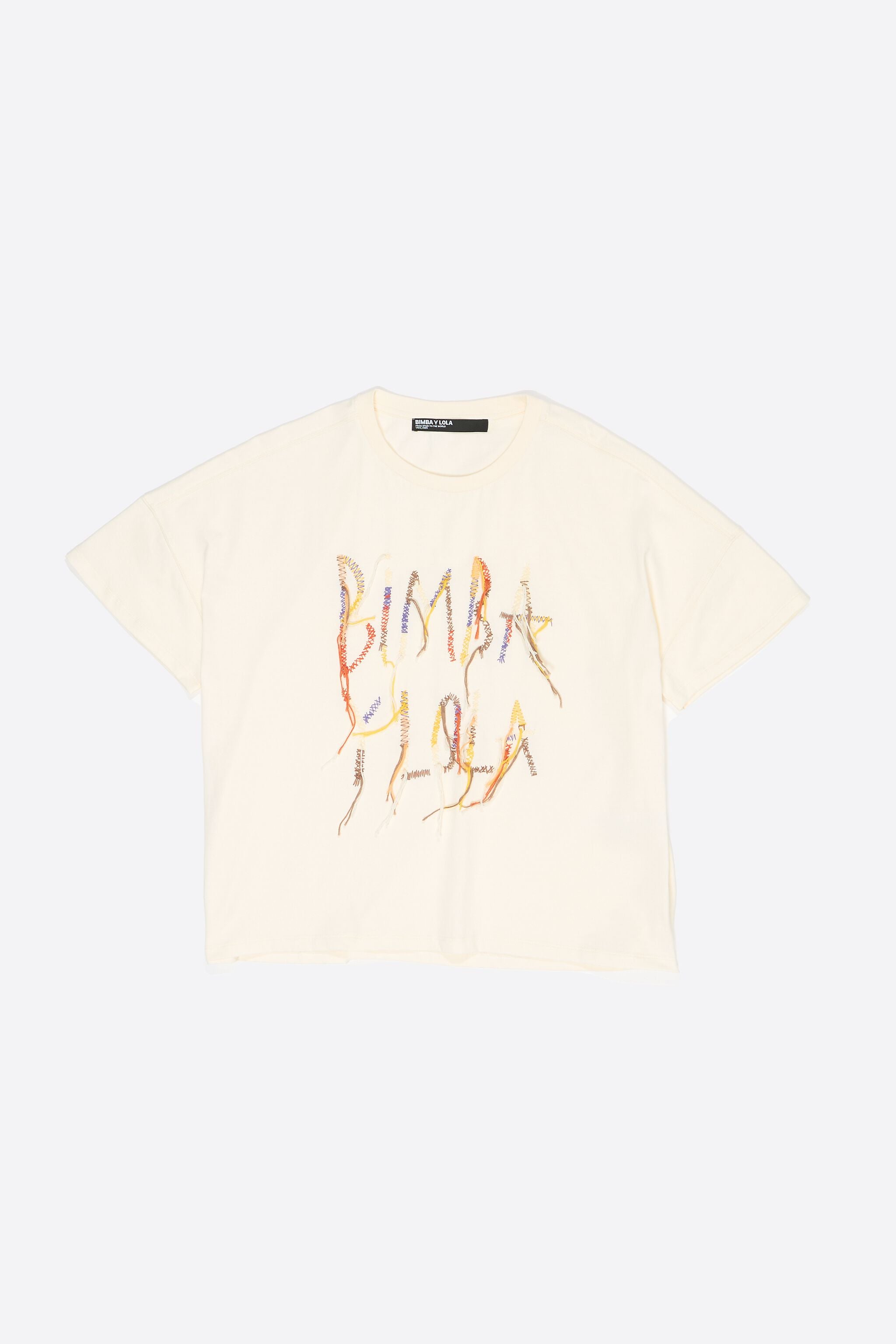 Vanilla fringed logo T-shirt