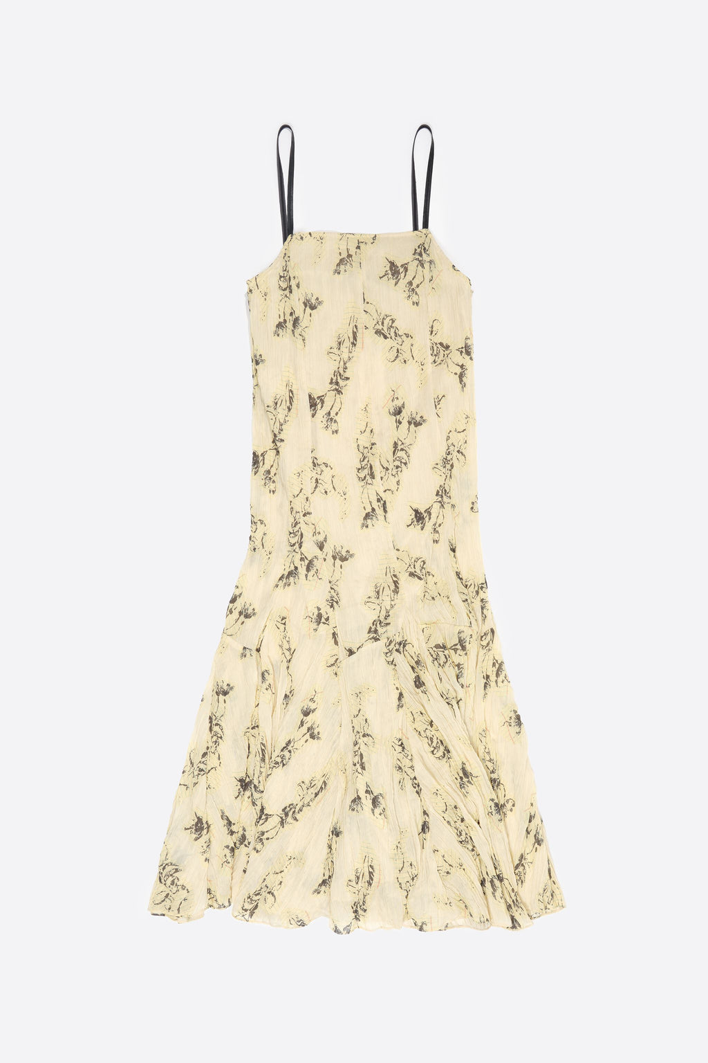 Light yellow Notebook pleated asymmetric dress