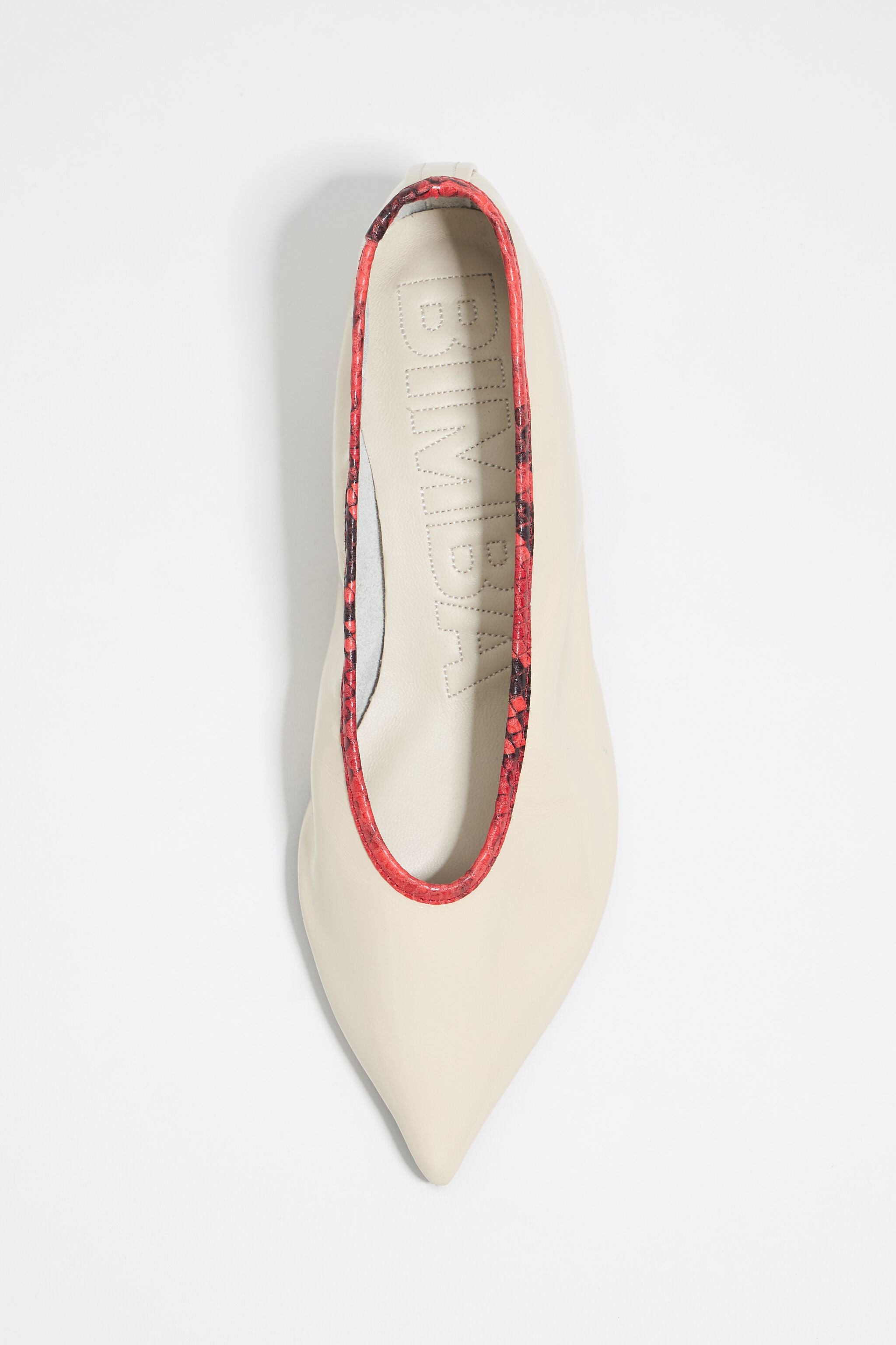 White leather small heel court shoe