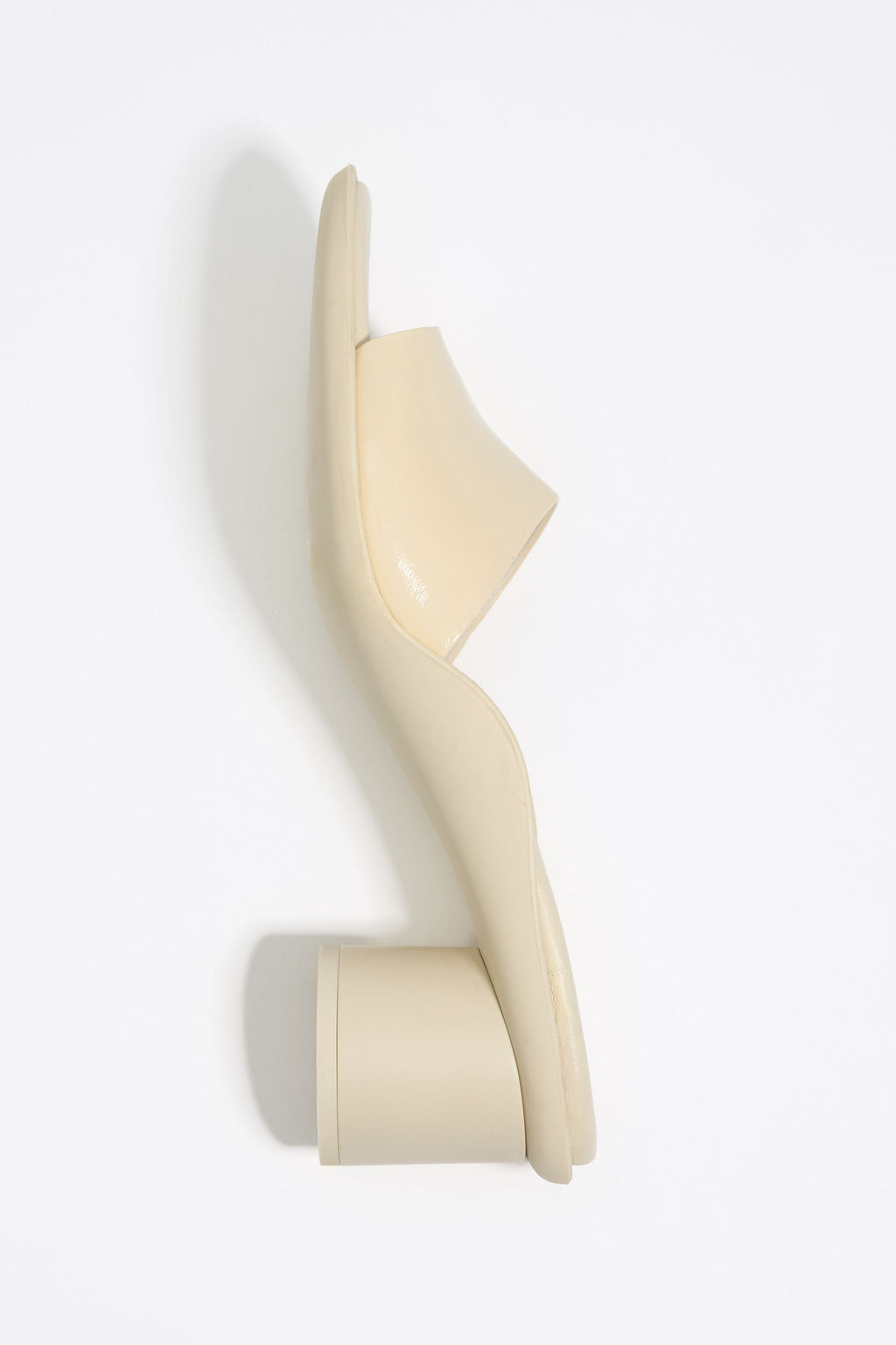 Off-white leather heeled sandal